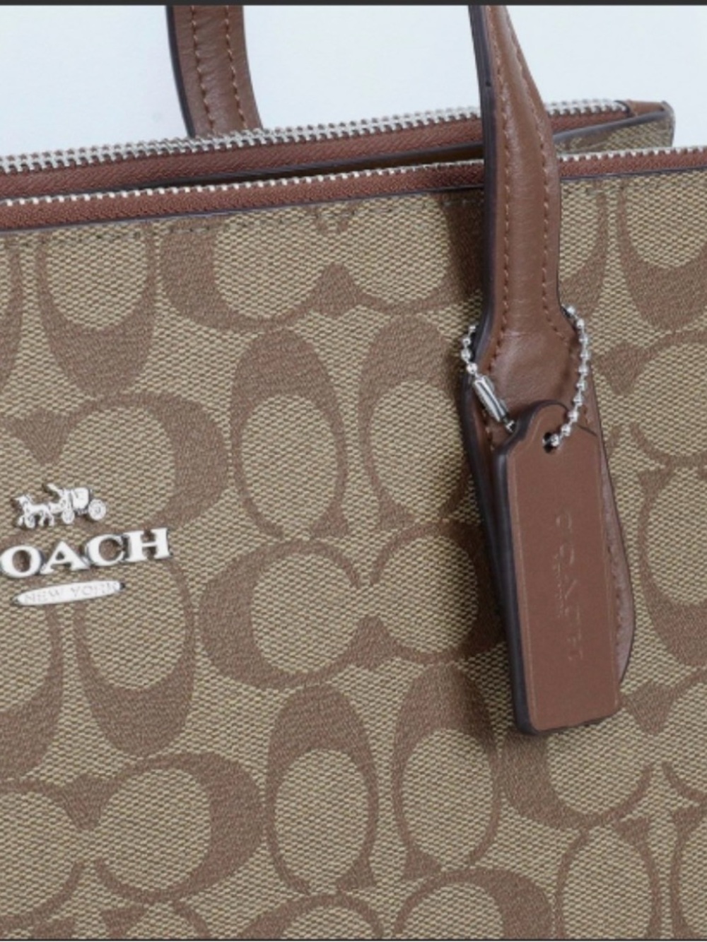 Coach NINA Signature Tote Bag In Brown Leather. CL399 EUC - Picture 5 of 10
